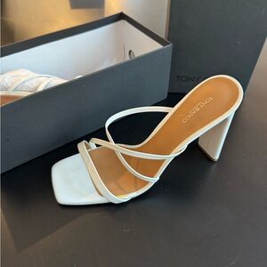 Tony Bianco Cream Strappy Heels